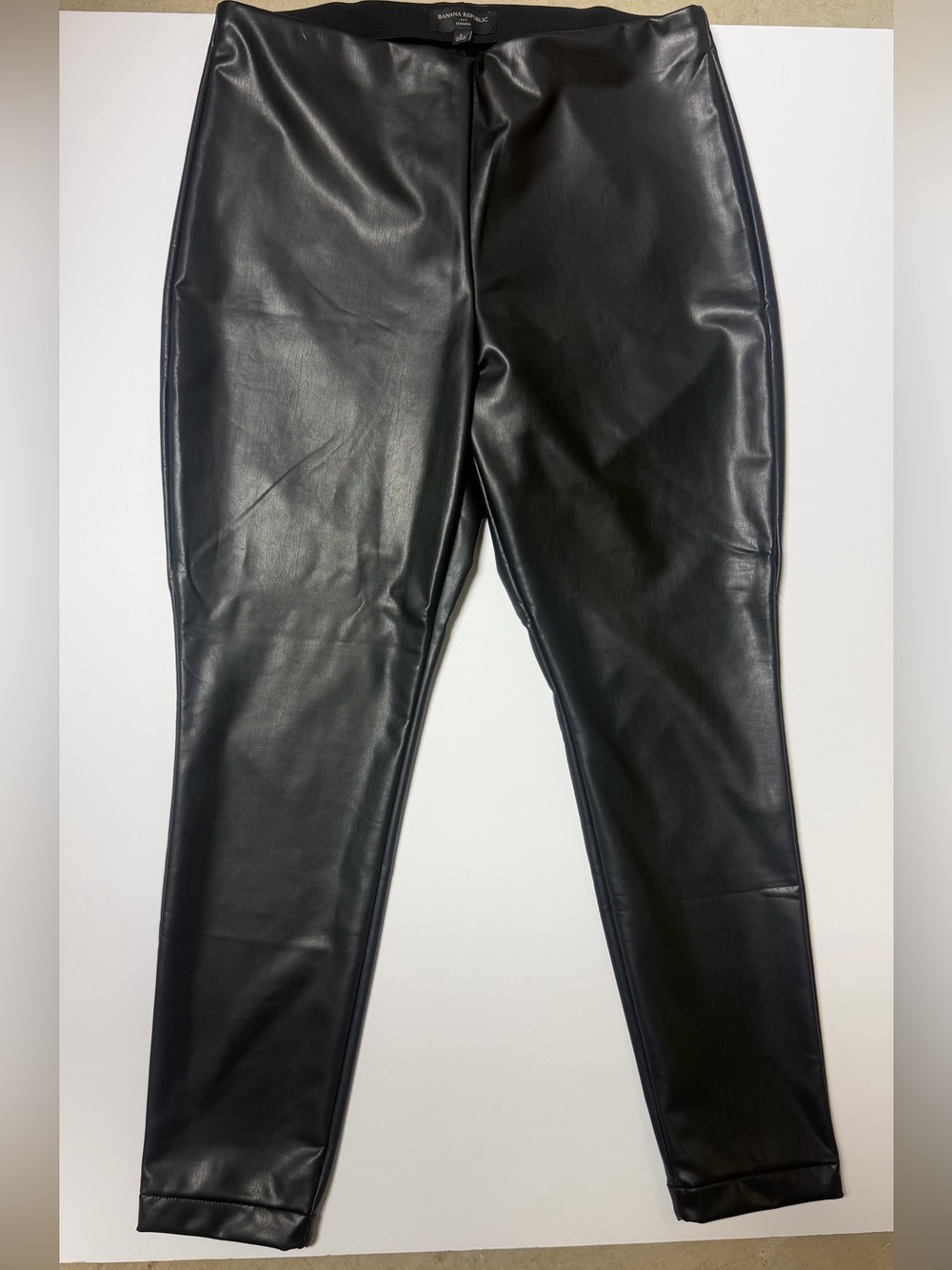 NWT Banana Republic Black Faux Leather Leggings, L